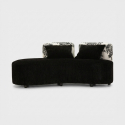 Sofá chaise longue acolchado para salón Okinawa Monochrome Haven