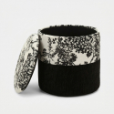 Runder gepolsterter Sitzhocker mit Stauraum Okinawa Monochrome Pouf