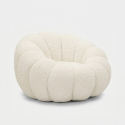 Sillón moderno tapizado para salón Boubble Ivory Embrace