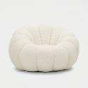 Fauteuil moderne rembourré pour salon Boubble Ivory Embrace