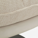 Sillón giratorio tapizado de diseño retro Poise