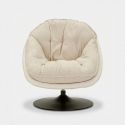 Sillón giratorio tapizado de diseño retro Poise
