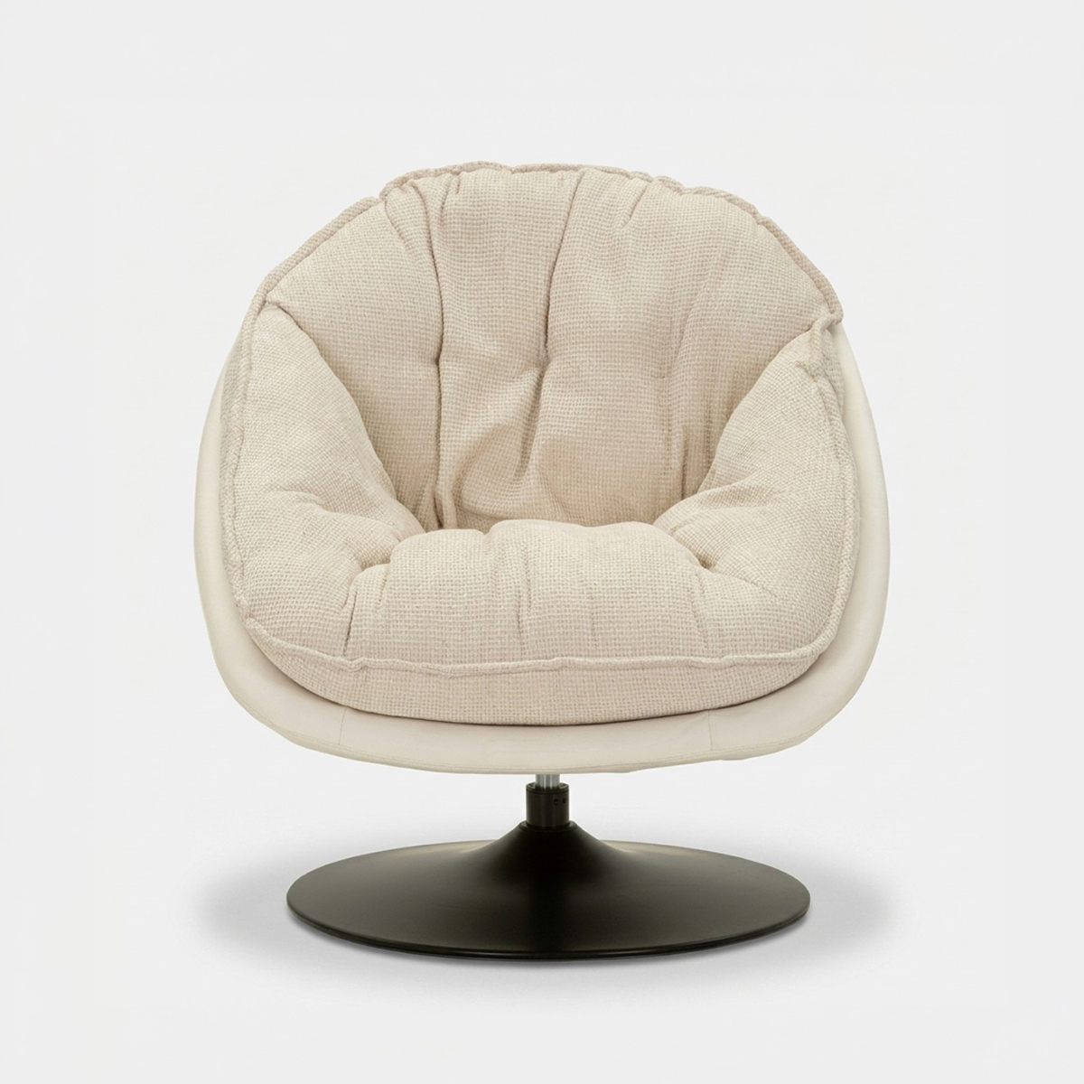 Sillón giratorio tapizado de diseño retro Poise