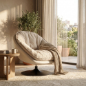 Sillón giratorio tapizado de diseño retro Poise