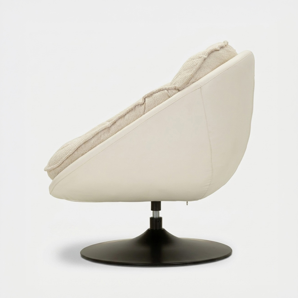 Sillón giratorio tapizado de diseño retro Poise