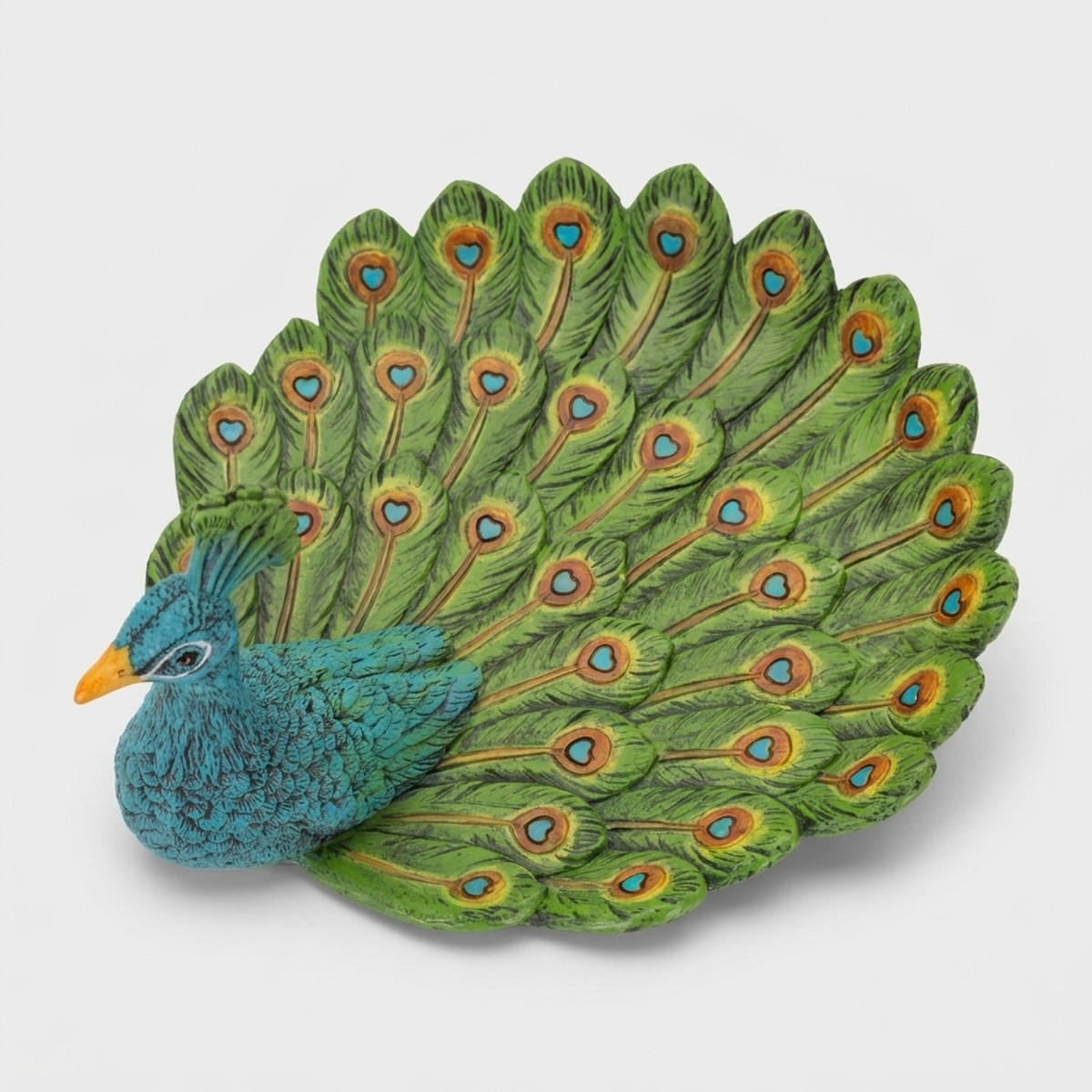 Vassoio decorativo pavone in poliresina Peacock Jewel Accent