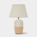 Lámpara de mesa de cerámica y poliéster Tiered Peach Poise