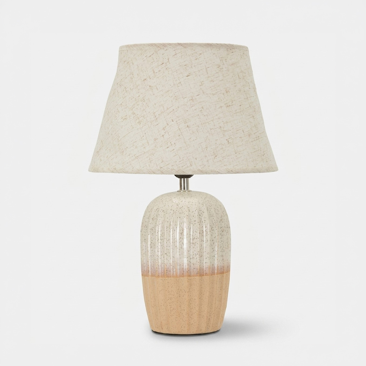 Lámpara de mesa de cerámica y poliéster Tiered Peach Poise