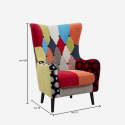 Sillón bergère tapizado en tela patchwork Imperial