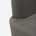 Fauteuil en velours avec coussin et pieds en métal Silvery