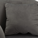 Samt-Polstersessel mit Kissen und Metallbeinen Silvery
