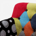 Fauteuil patchwork rembourré en tissu et bois Imperial New