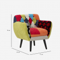 Gepolsterter Patchwork-Sessel aus Stoff und Holz Imperial New