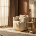 Sillón de diseño tapizado en ecopiel para salón Minsk Plus