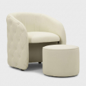 Sillón tapizado con reposapiés de polipiel Zagabria