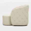 Sillón tapizado con reposapiés de polipiel Zagabria