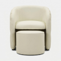 Sillón tapizado con reposapiés de polipiel Zagabria