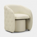 Sillón tapizado con reposapiés de polipiel Zagabria