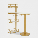 Bartheke mit Metallregalen und Kunstmarmor Luxy