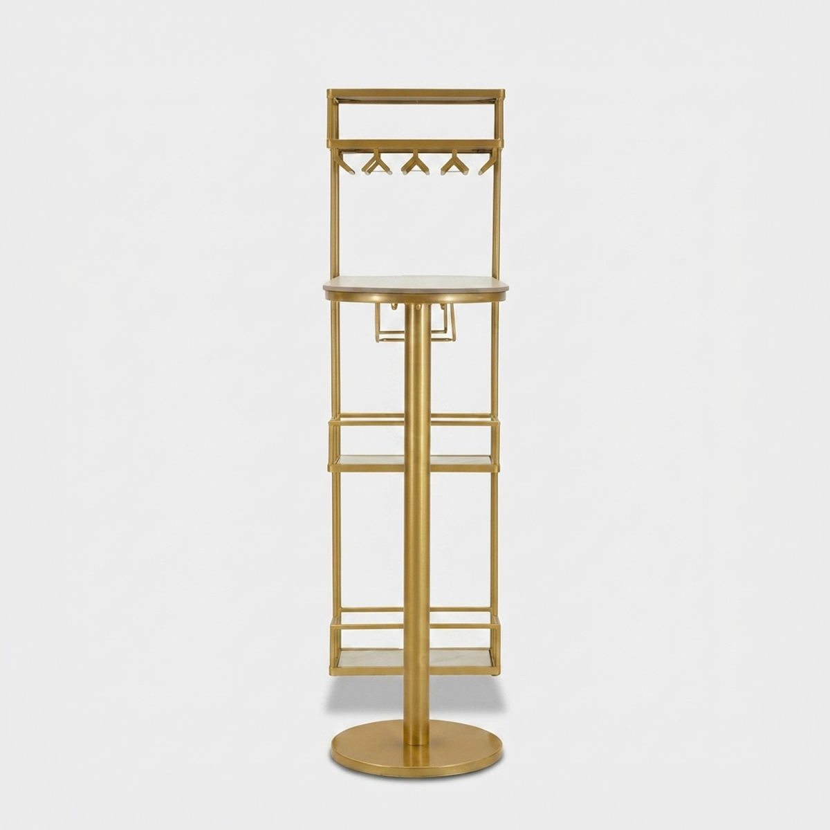 Bartheke mit Metallregalen und Kunstmarmor Luxy