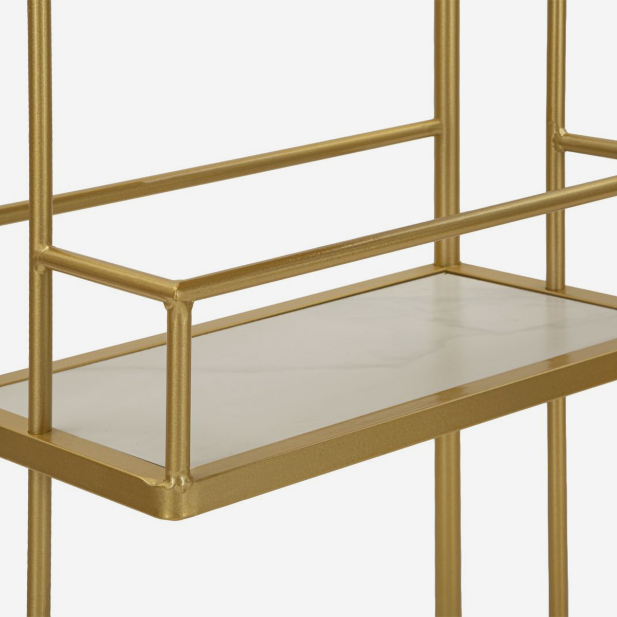 Bartheke mit Metallregalen und Kunstmarmor Luxy