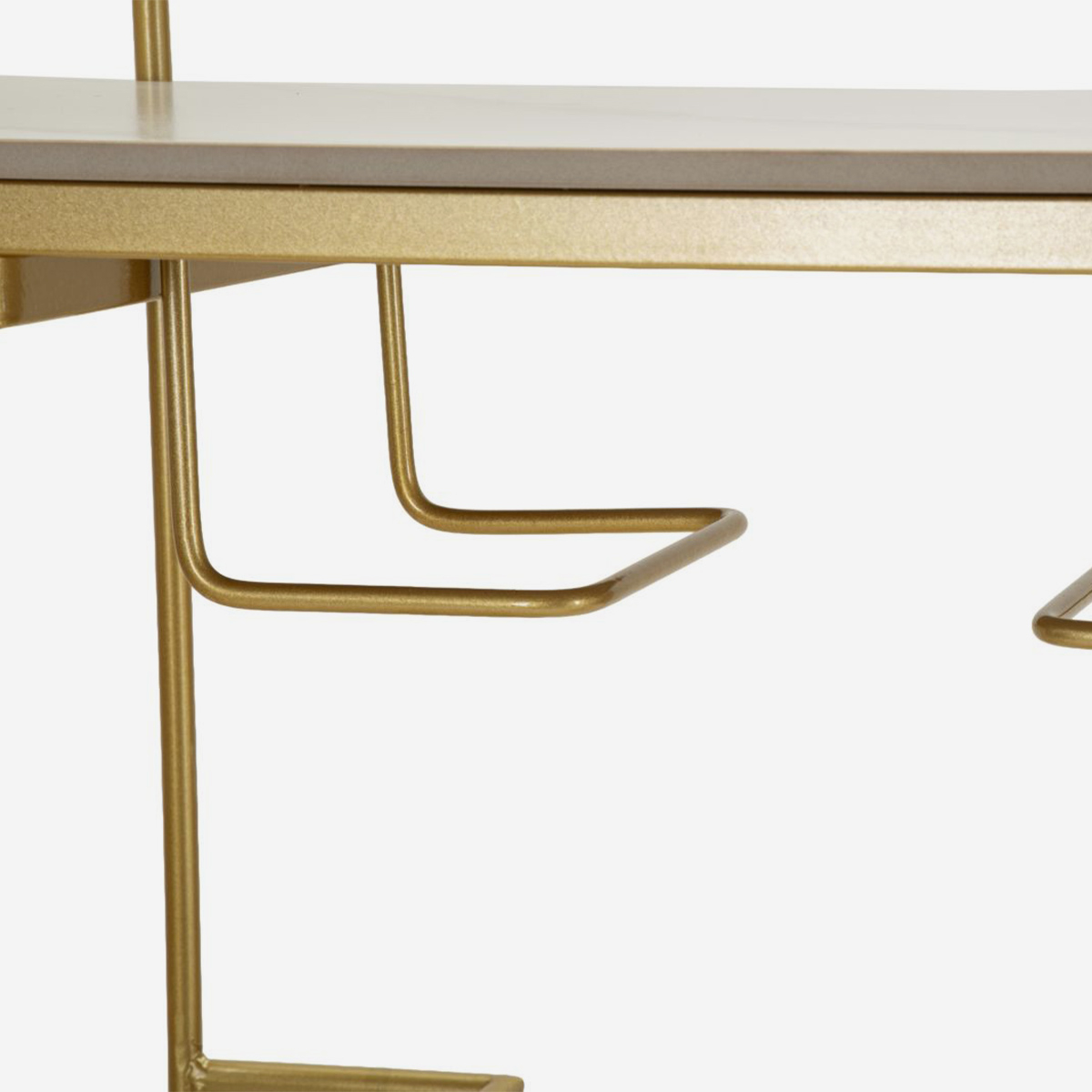 Bartheke mit Metallregalen und Kunstmarmor Luxy