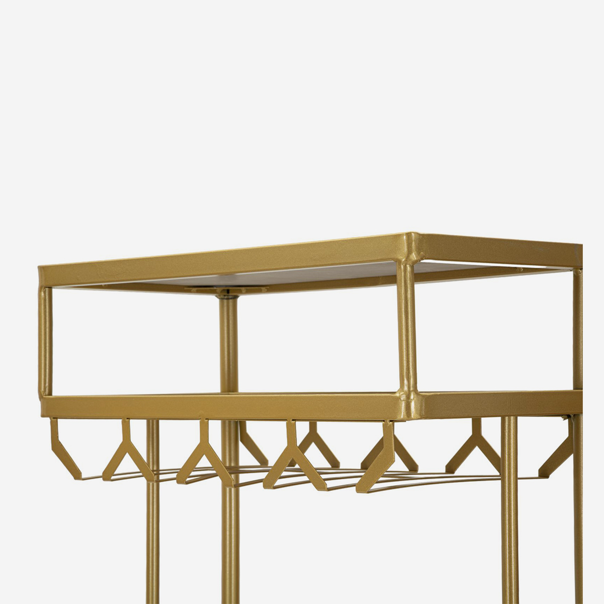 Bartheke mit Metallregalen und Kunstmarmor Luxy