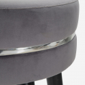 Gepolsterter Barhocker aus Samt und Holz Paris Silver