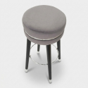Gepolsterter Barhocker aus Samt und Holz Paris Silver