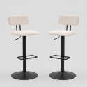 Set de 2 taburetes de bar giratorios acolchados regulables Light