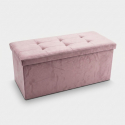 Samt-Hocker mit Stauraumfach 76 x 34 x 34 cm Double Velvet