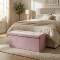 Puf baúl de terciopelo con espacio de almacenamiento 76x34x34 cm Double Velvet