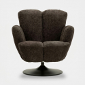 Sillón giratorio retro tapizado para salón Monaco Poise
