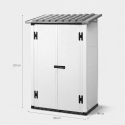 Caseta de jardín de PVC con suelo, 2 puertas, 139x95x201 Urban