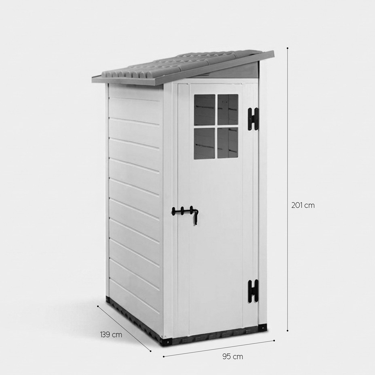 Caseta de jardín de PVC con suelo 139x95x201 Tuscany Evo 200h