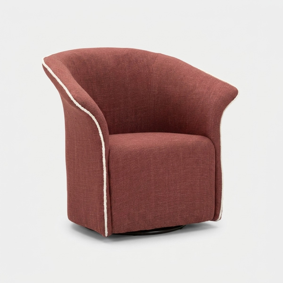Sillón giratorio tapizado en tela Siena