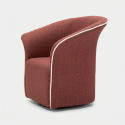 Sillón giratorio tapizado en tela Siena