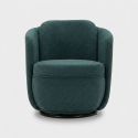 Sillón giratorio tapizado en tela Torino