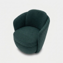 Sillón giratorio tapizado en tela Torino
