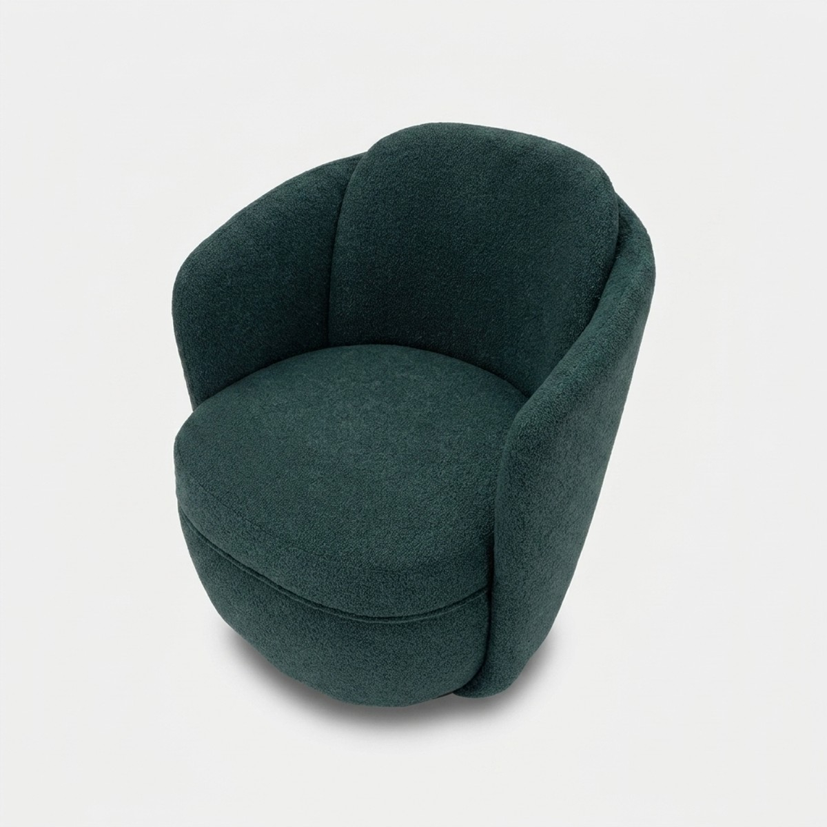 Sillón giratorio tapizado en tela Torino