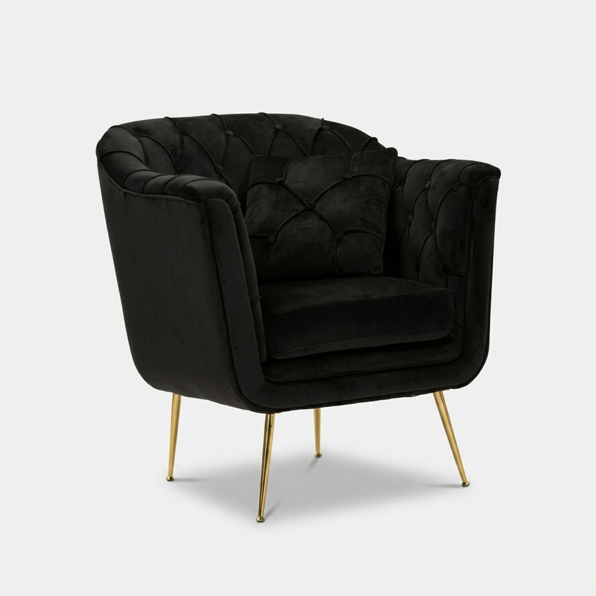 Sillón tapizado con cojín para salón Budapest