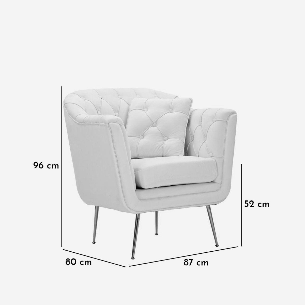 Sillón tapizado con cojín para salón Budapest