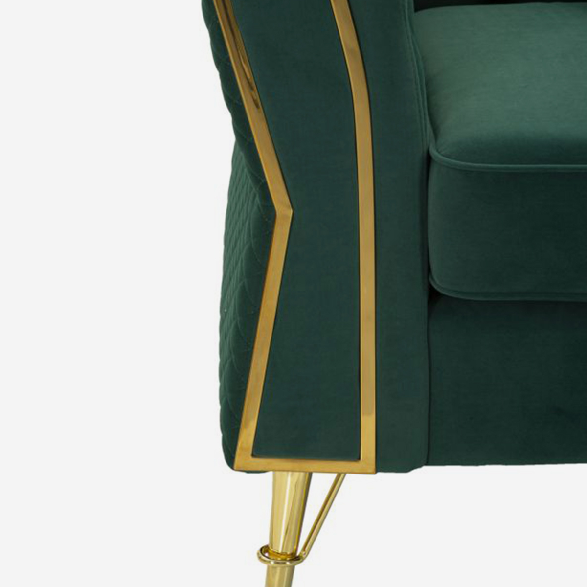 Sillón tapizado en terciopelo con cojín Emy