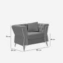 Sillón tapizado en terciopelo con cojín Emy