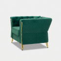 Sillón tapizado en terciopelo con cojín Emy