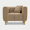 Sillón tapizado en terciopelo con cojín Alma