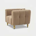 Sillón tapizado en terciopelo con cojín Alma