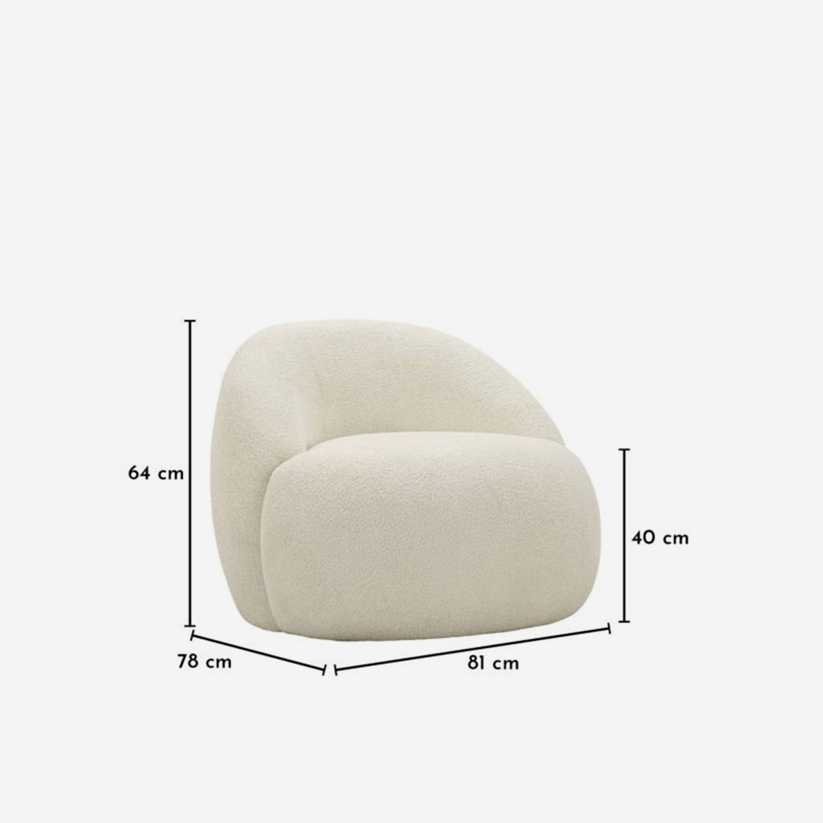 Butaca tapizada en bouclé para salón Ginevra