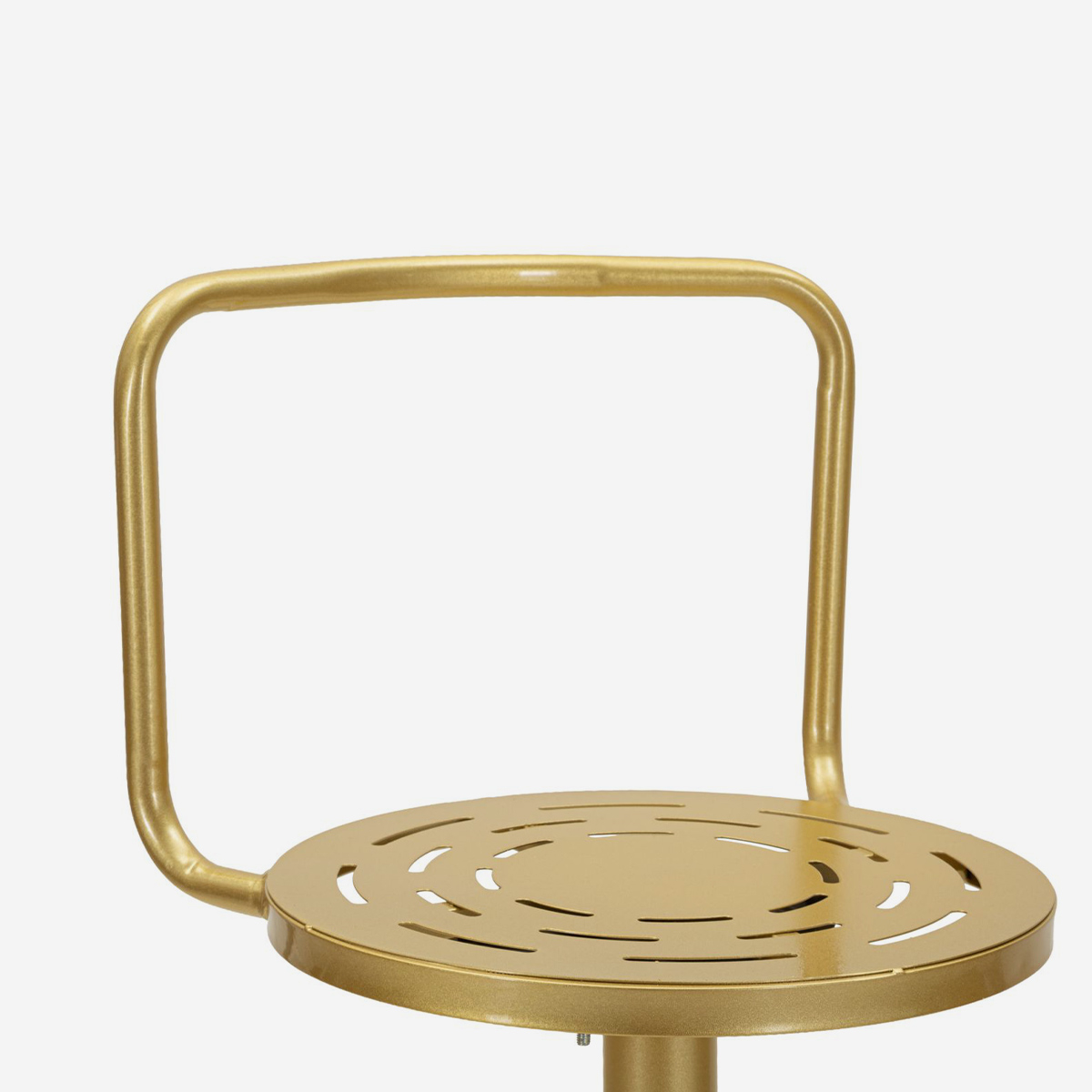 Taburete de bar de metal con respaldo y reposapiés Tixy