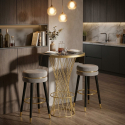Runder Bartisch aus Eisen und Glas Tower New